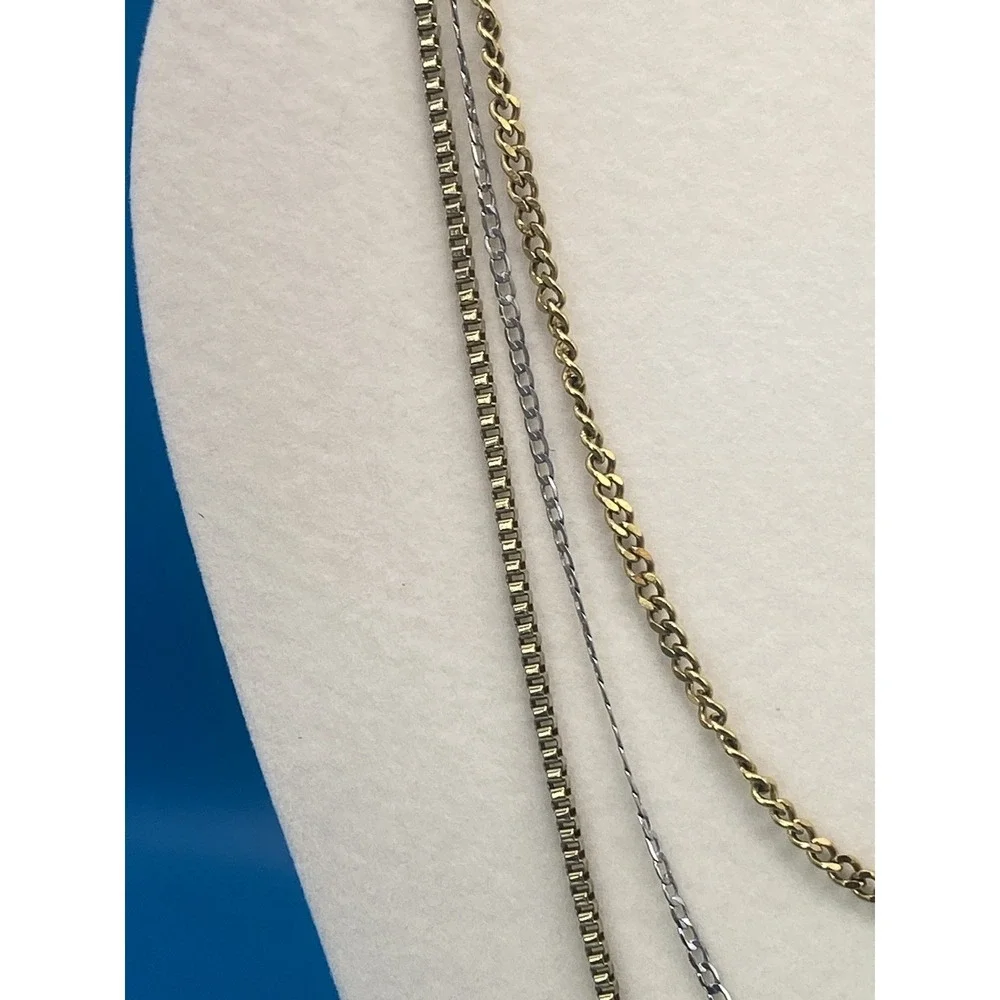 Fashion Layering Chain Necklace Set‎ Gold Tone Silver Tone Mixed Link Styles